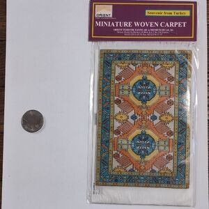 Dollhouse Miniature Woven Carpet Rug Turkish Decor Souvenir